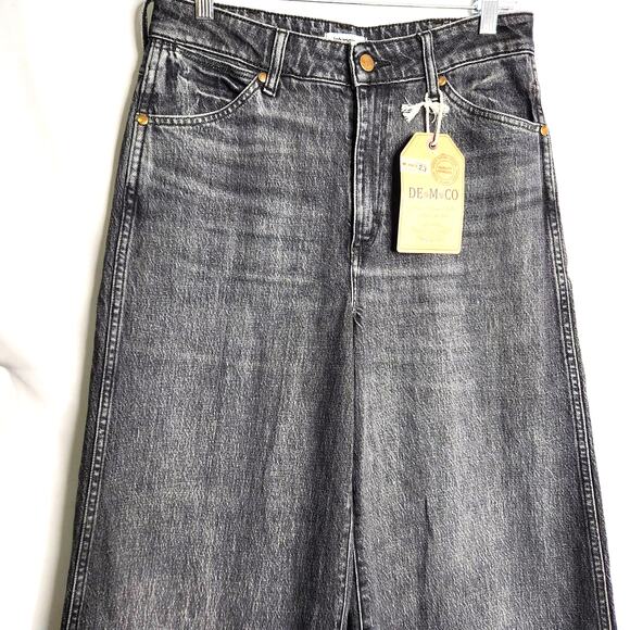 Wrangler Sustainable High Waisted Dark Wash Jeans Size 28 Sample Wide Leg - Picture 2 of 12